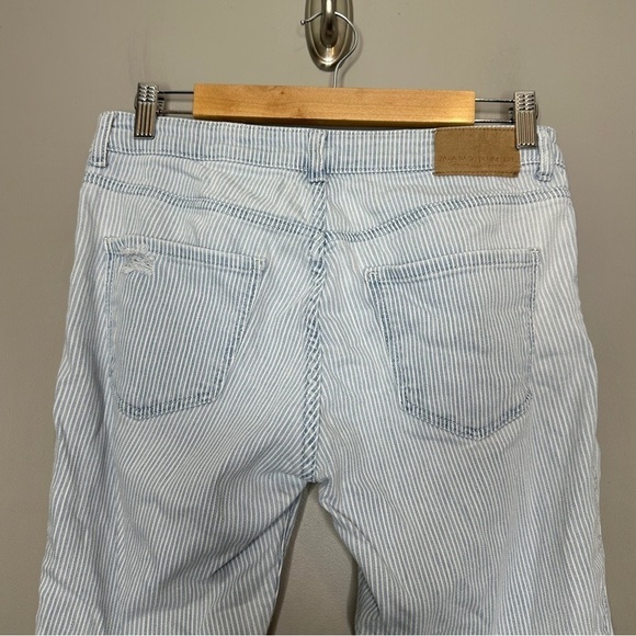 Zara basics distressed striped raw hem skinny leg jeans - Picture 7 of 10